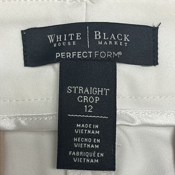 White House Black Market Cream “Perfect Form” Straight Crop Pants- Size 12 - Picture 10 of 15